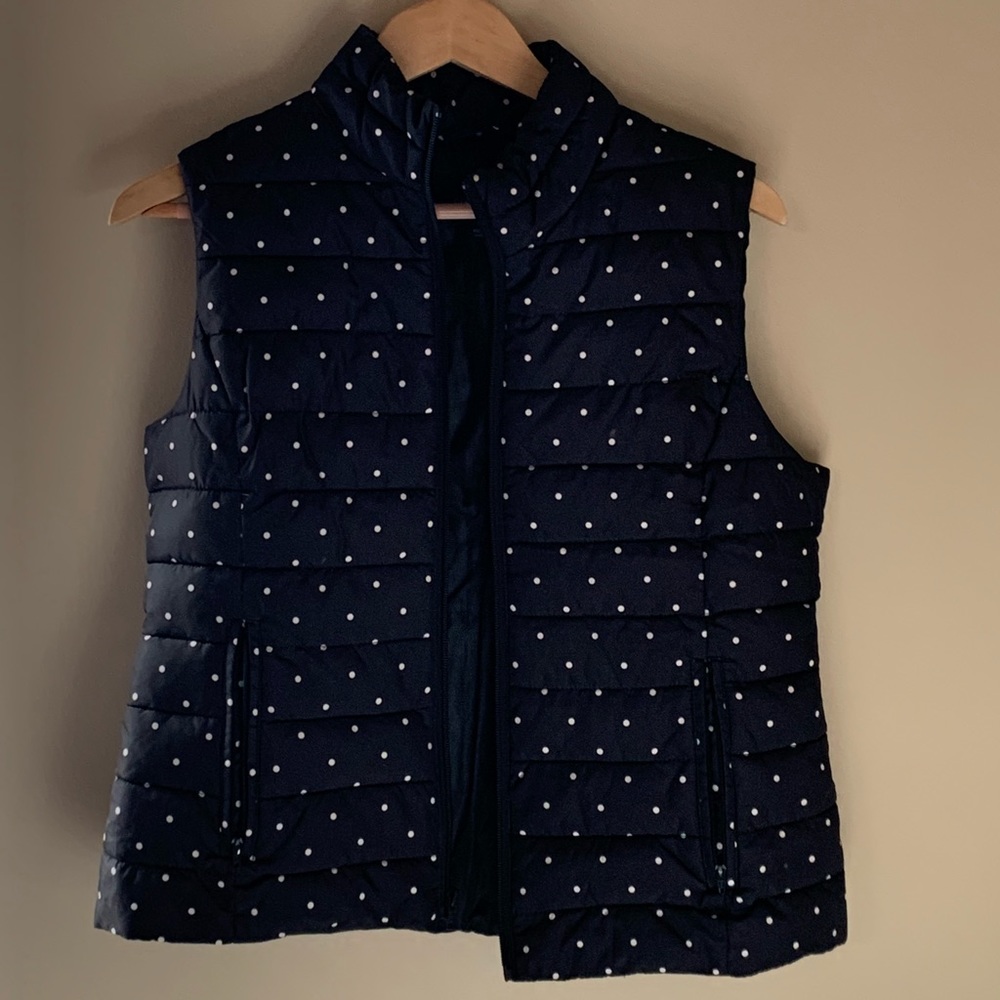 Black and white polka dot vest